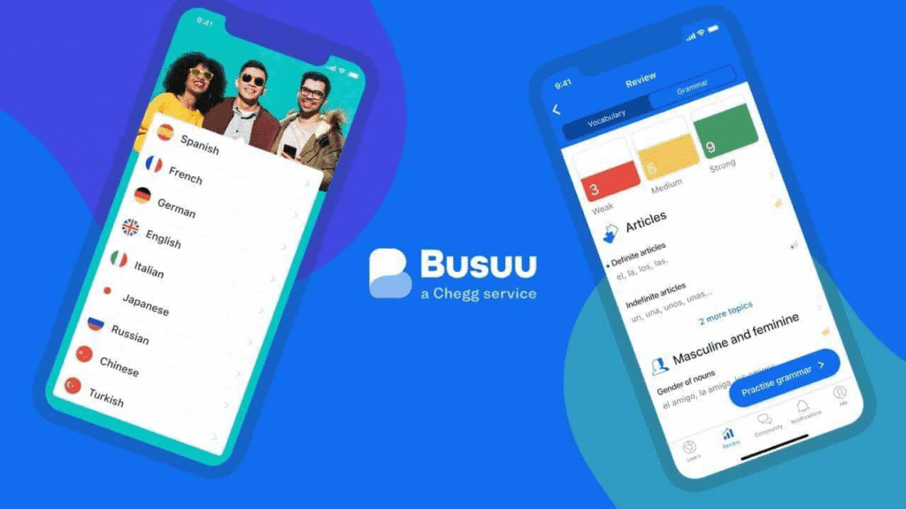 Busuu free language app with interactive grammar and speaking lessons