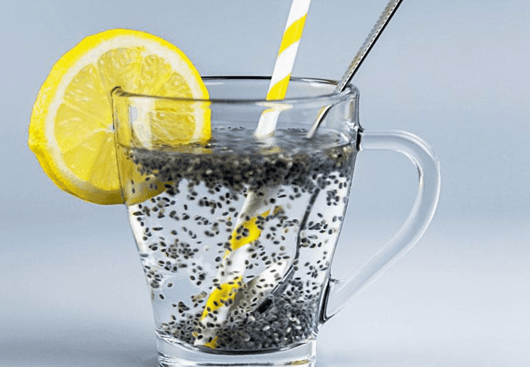 Chia seed water, a healthy food drink for hastening hydration