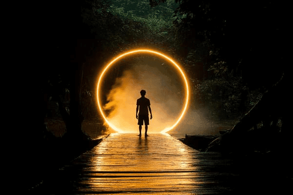 Futuristic portal concept representing the science behind time travel possibilities