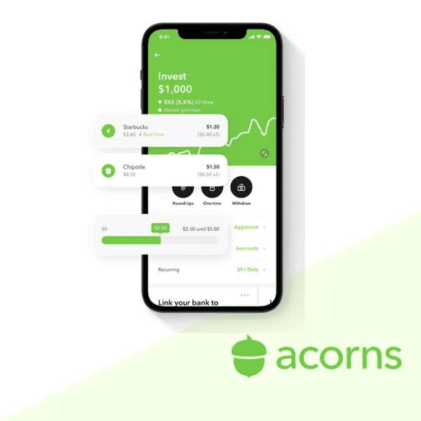 Acorns automatically invests spare change and helps users grow their savings effortlessly over time.