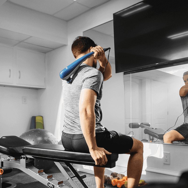 Wahl Deep Tissue Percussion Massager for muscle relaxation, pain relief, and stress reduction.